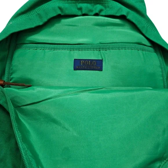 Polo Ralph Lauren Canvas Backpack Green Classic Polo Pony Logo‎ School Work Nwot